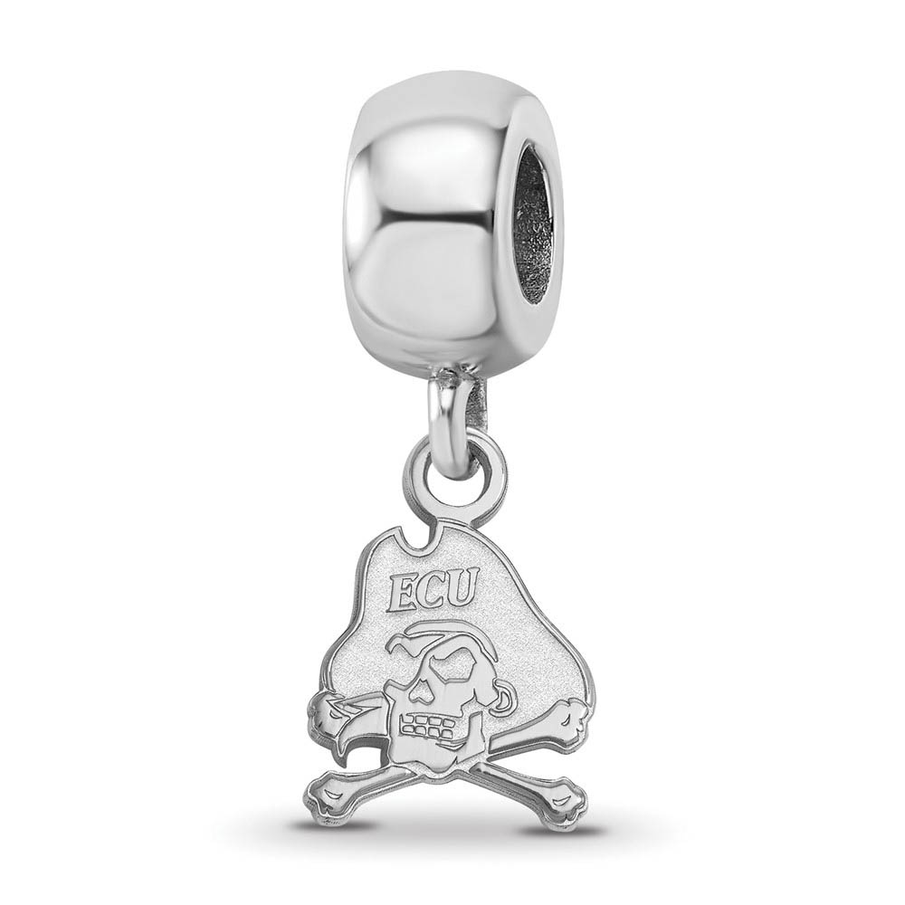 Sterling Silver East Carolina Univ. Logo Dangle Bead Charm