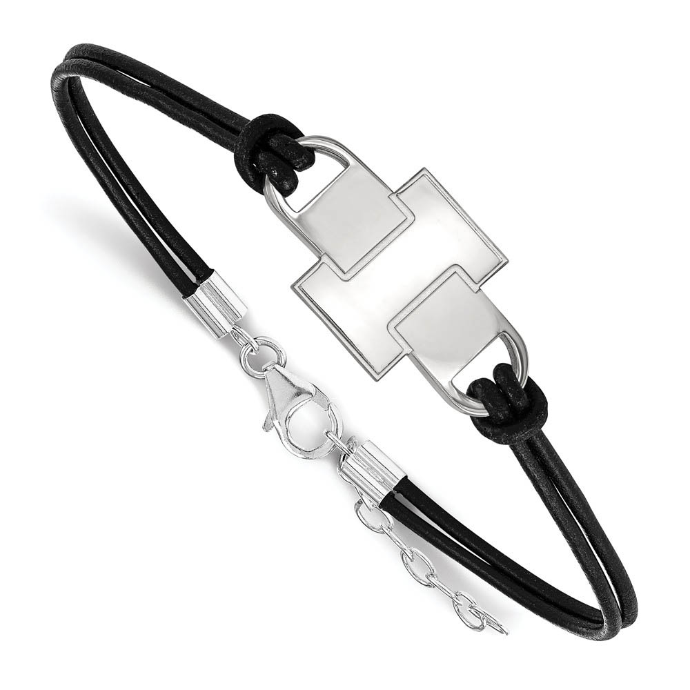 Sterling Silver Univ. of Illinois Sm Leather Bracelet