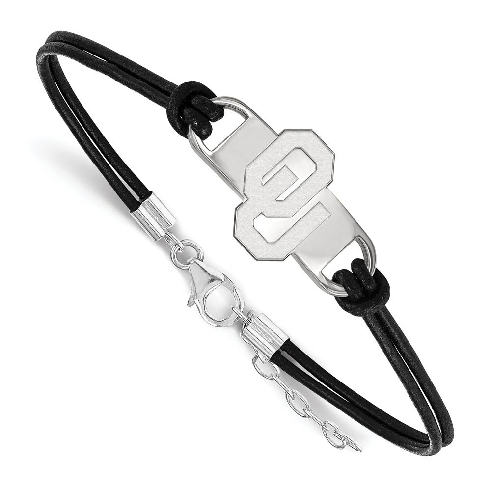 SS University of Oklahoma Leather Bracelet, 7 Inch