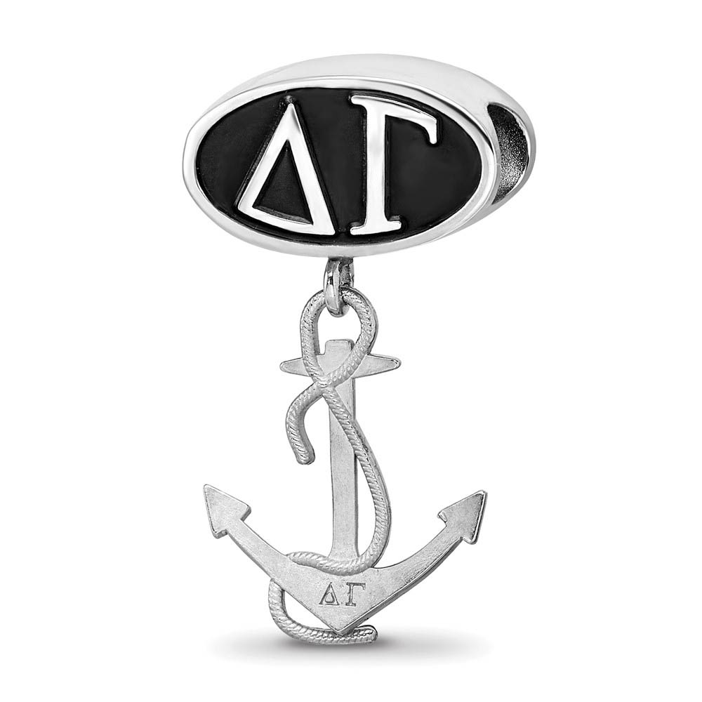 Sterling Silver Delta Gamma With Anchor Dangle Bead Charm