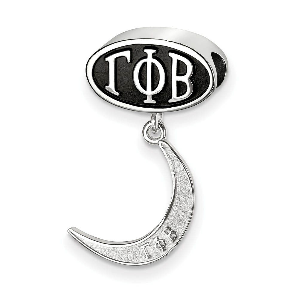 Sterling Silver Gamma Phi Beta with Moon Dangle Bead Charm