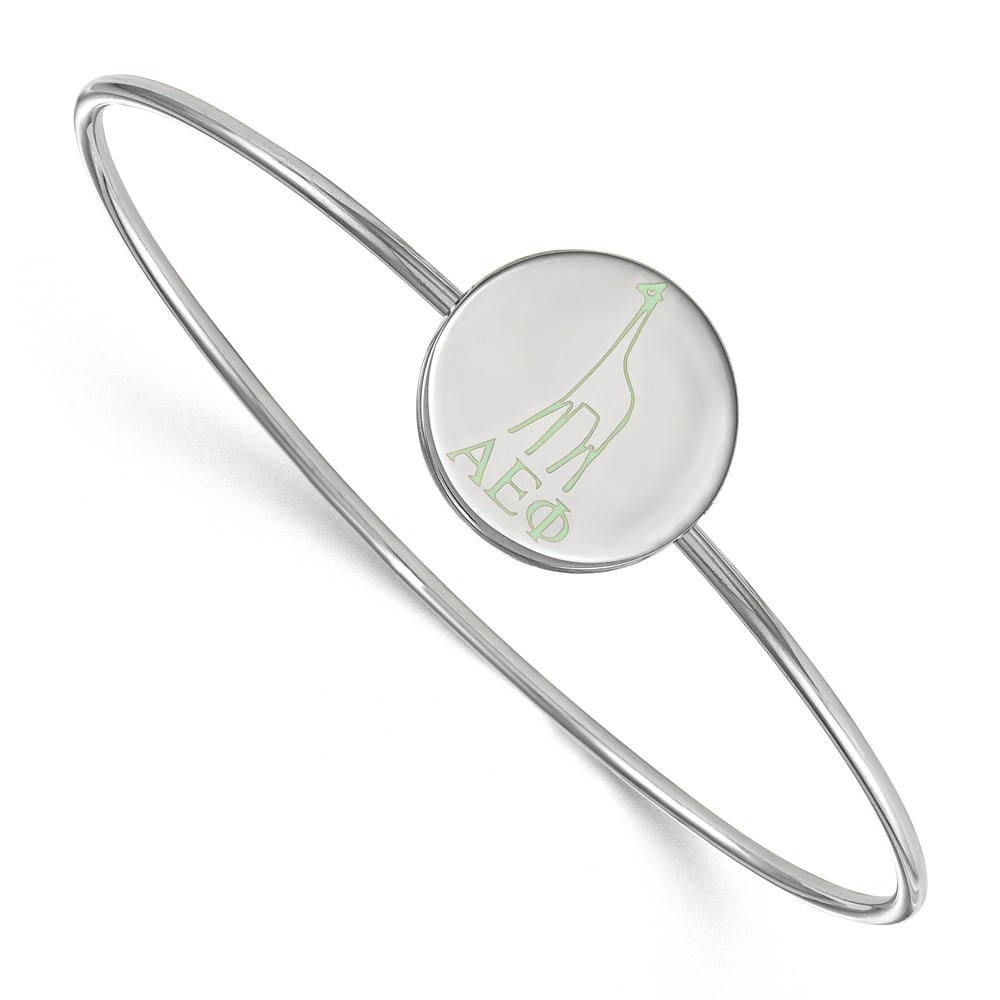 Sterling Silver Alpha Epsilon Phi Enamel Giraffe Bangle - in
