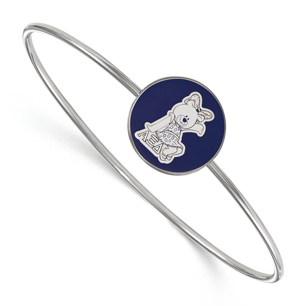 Sterling Silver Alpha Xi Delta Enamel Bangle - in