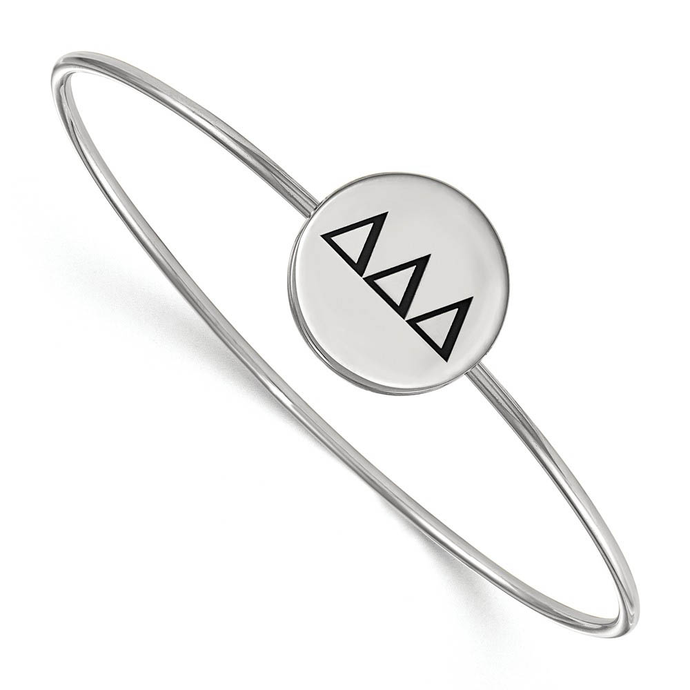 Sterling Silver Delta Delta Delta Enamel Greek Letters Bangle - in