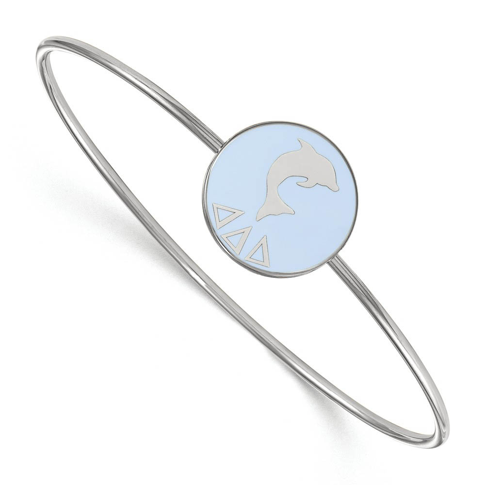 Sterling Silver Delta Delta Delta Enamel Bangle - in