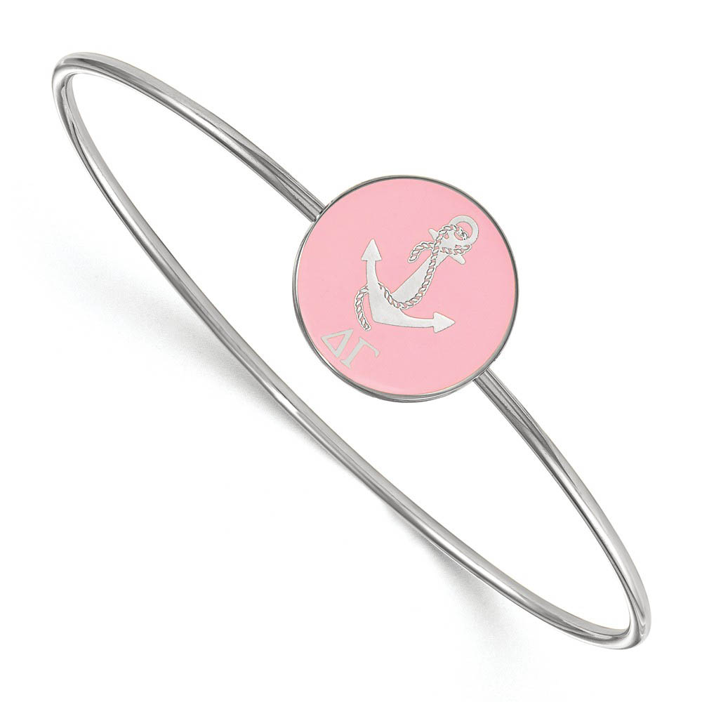 Sterling Silver Delta Gamma Enamel Bangle - in