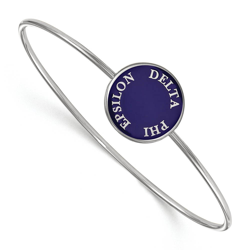 Sterling Silver Delta Phi Epsilon Enamel Disc Bangle - in
