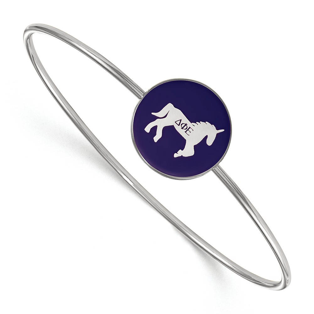 Sterling Silver Delta Phi Epsilon Enamel Bangle - in