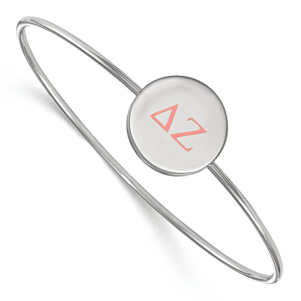 Sterling Silver Delta Zeta Enamel Greek Letters Bangle - in