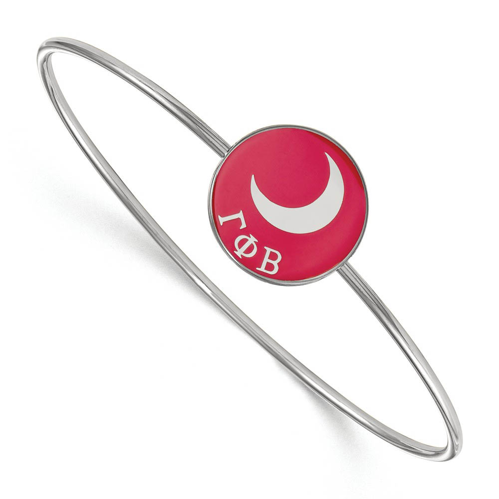 Sterling Silver Gamma Phi Beta Enamel Bangle - in