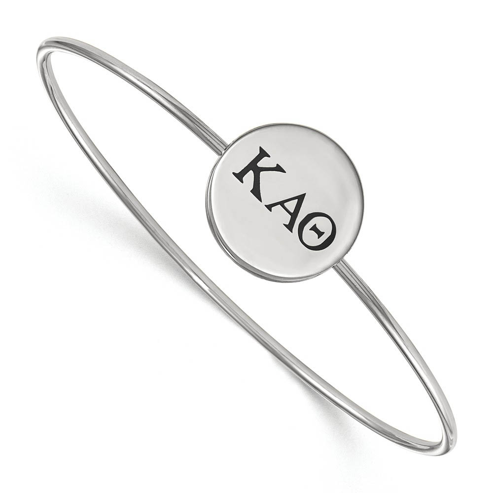 Sterling Silver Kappa Alpha Theta Enamel Greek Letters Bangle - in