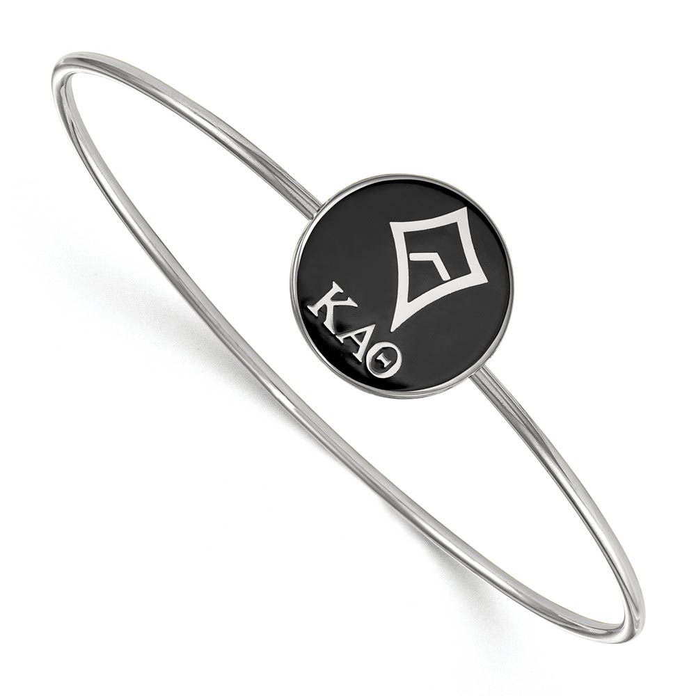 Sterling Silver Kappa Alpha Theta Enamel Bangle - in