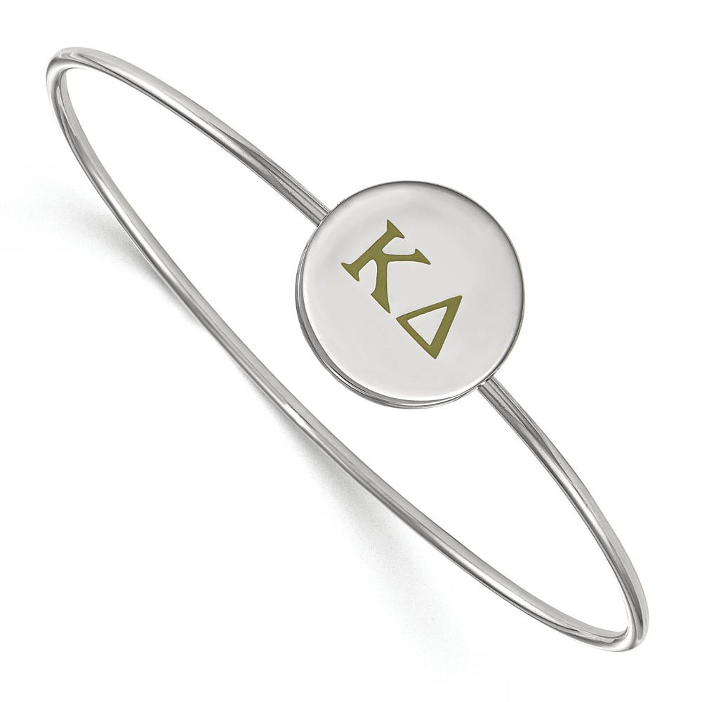 Sterling Silver Kappa Delta Enamel Greek Letters Bangle - in