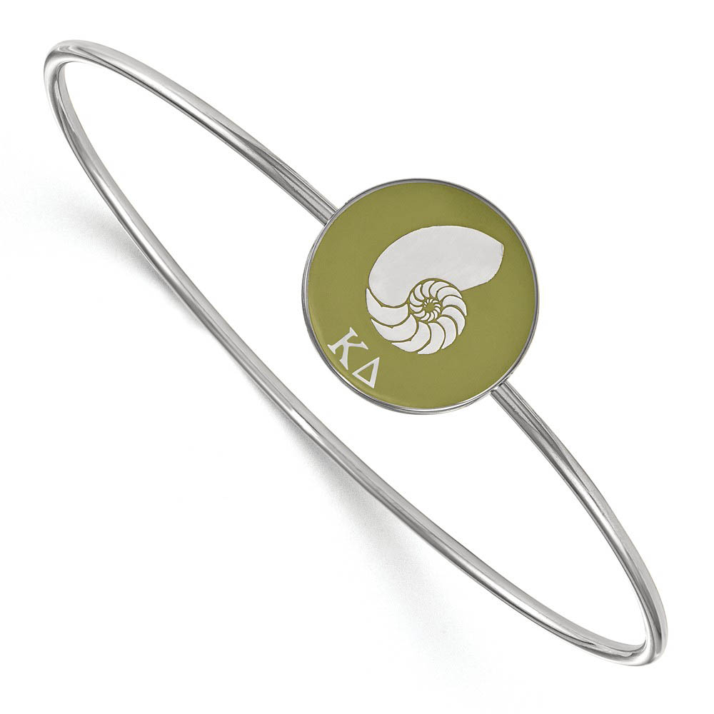 Sterling Silver Kappa Delta Enamel Bangle - in