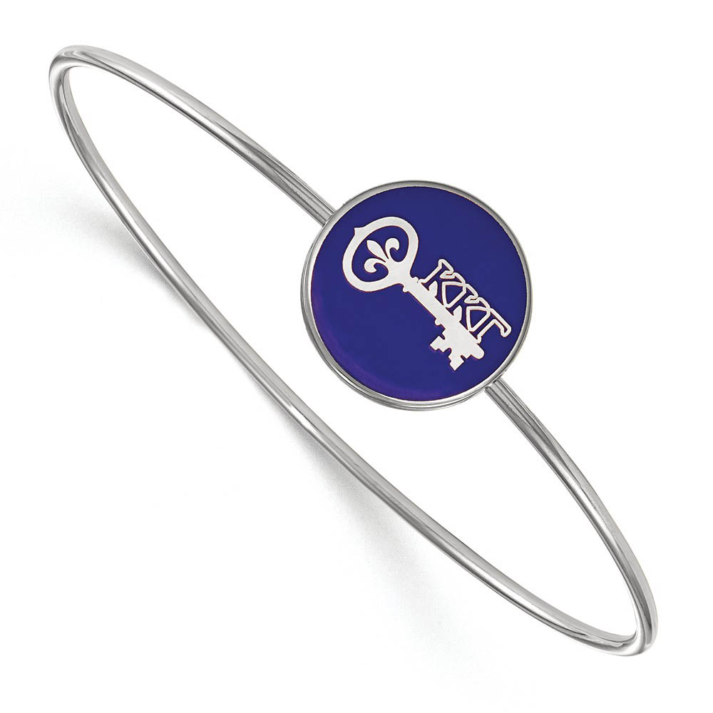 Sterling Silver Kappa Kappa Gamma Enamel Bangle - in