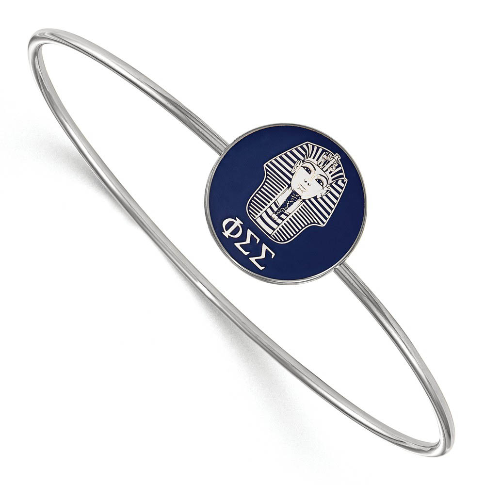 Sterling Silver Phi Sigma Sigma Enamel Bangle - in