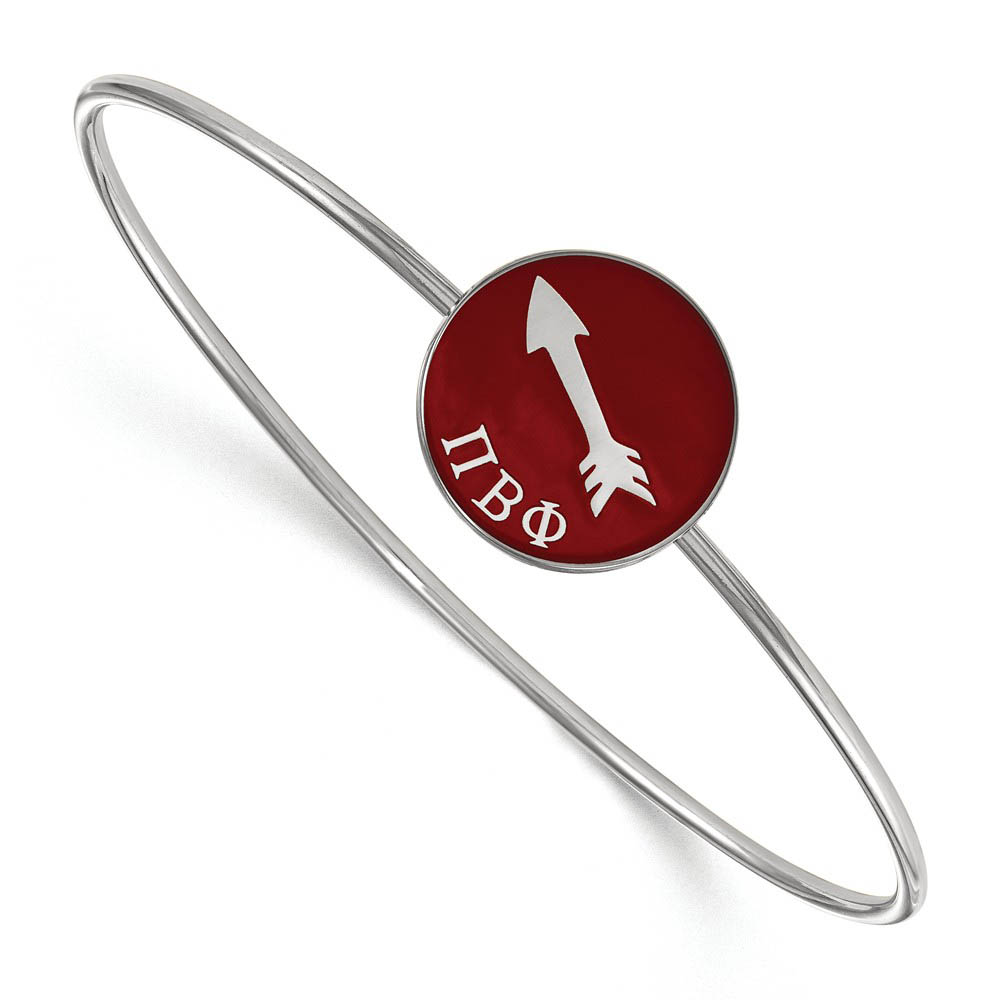 Sterling Silver Pi Beta Phi Enamel Bangle - in