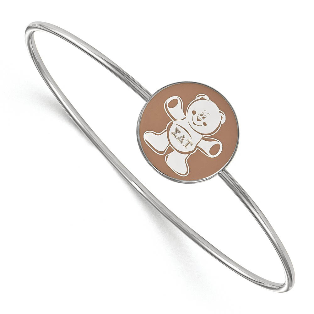 Sterling Silver Sigma Delta Tau Enamel Bangle - in