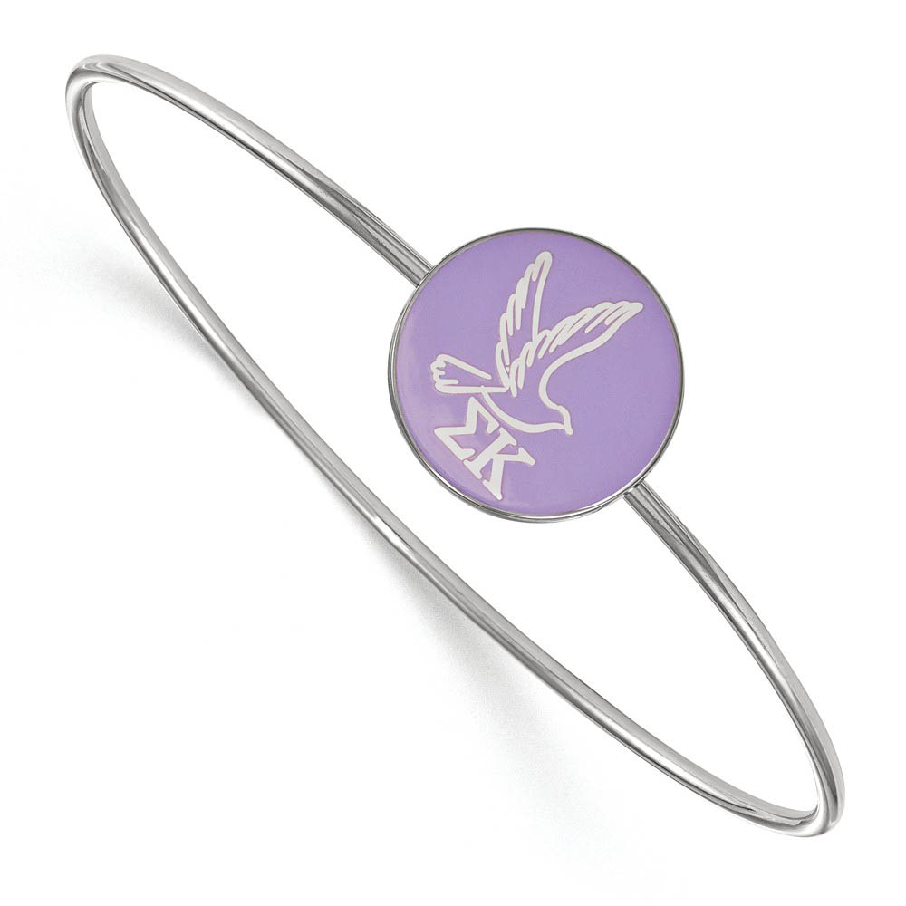 Sterling Silver Sigma Kappa Enamel Bangle - in