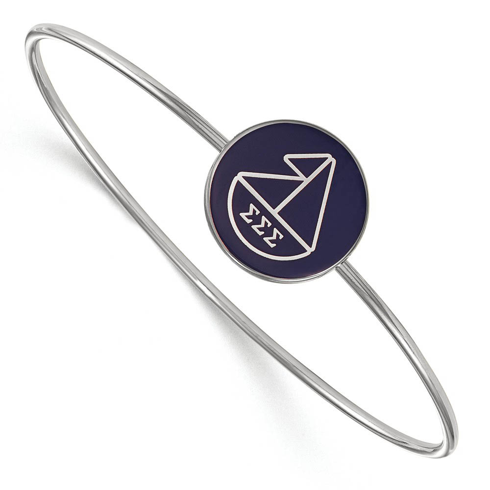 Sterling Silver Sigma Sigma Sigma Enamel Bangle - in