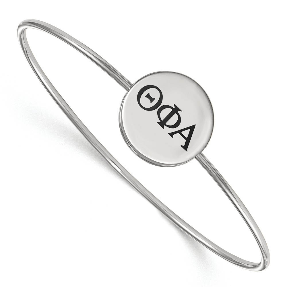Sterling Silver Theta Phi Alpha Enamel Greek Letters Bangle - in