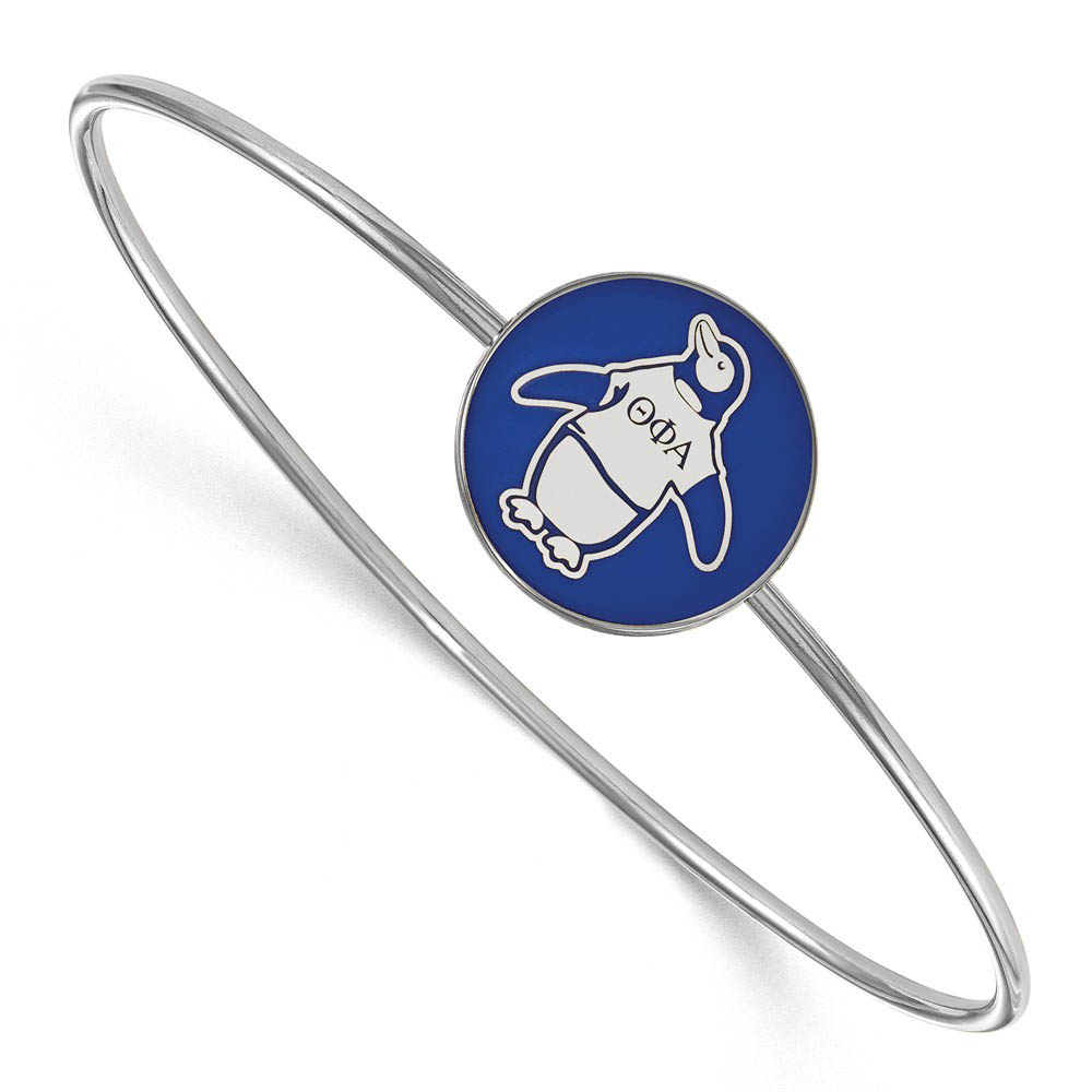 Sterling Silver Theta Phi Alpha Enamel Bangle - in
