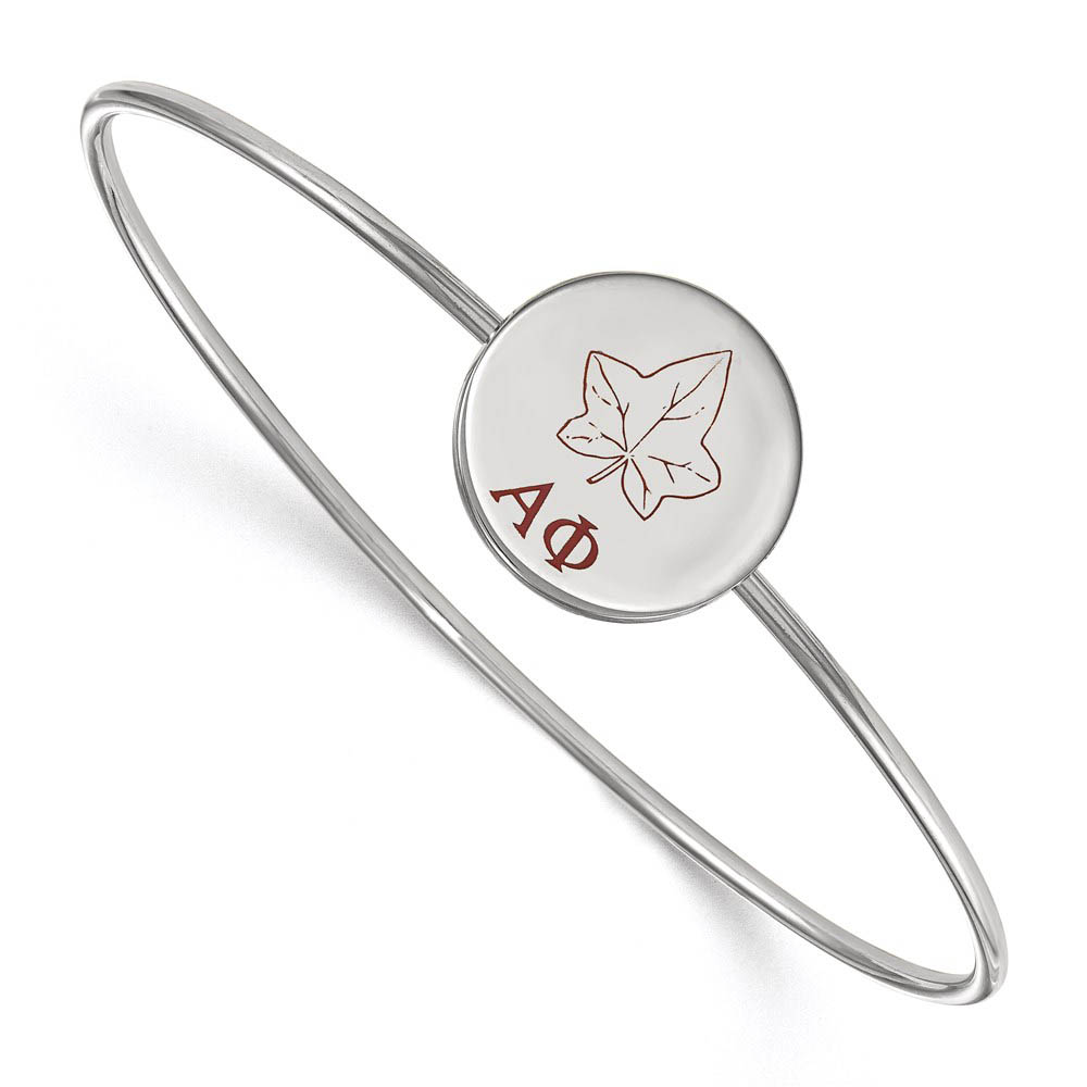 Sterling Silver Alpha Phi Enamel Ivy Bangle - in