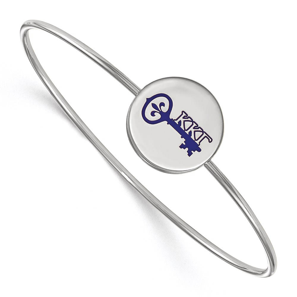 Sterling Silver Kappa Kappa Gamma Enamel Key Bangle - in