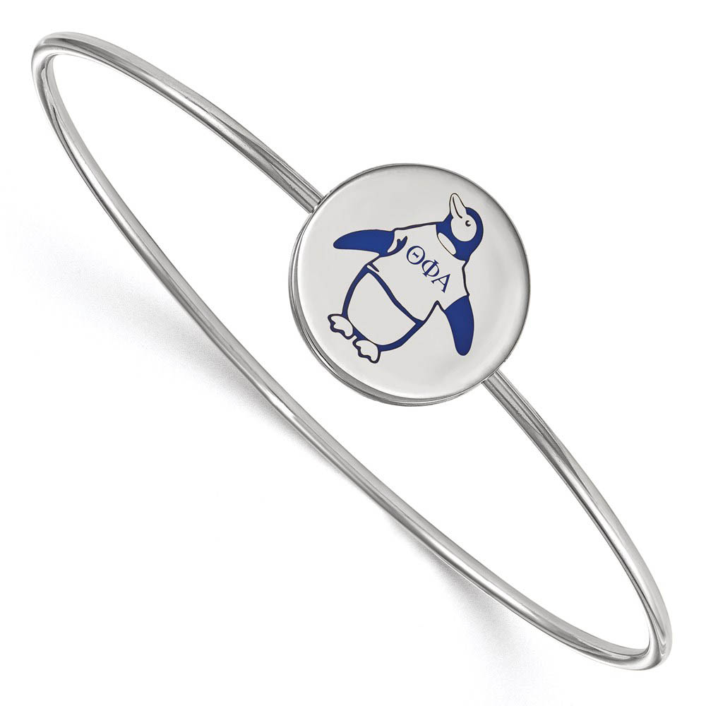 Sterling Silver Theta Phi Alpha Enamel Penguin Bangle - in