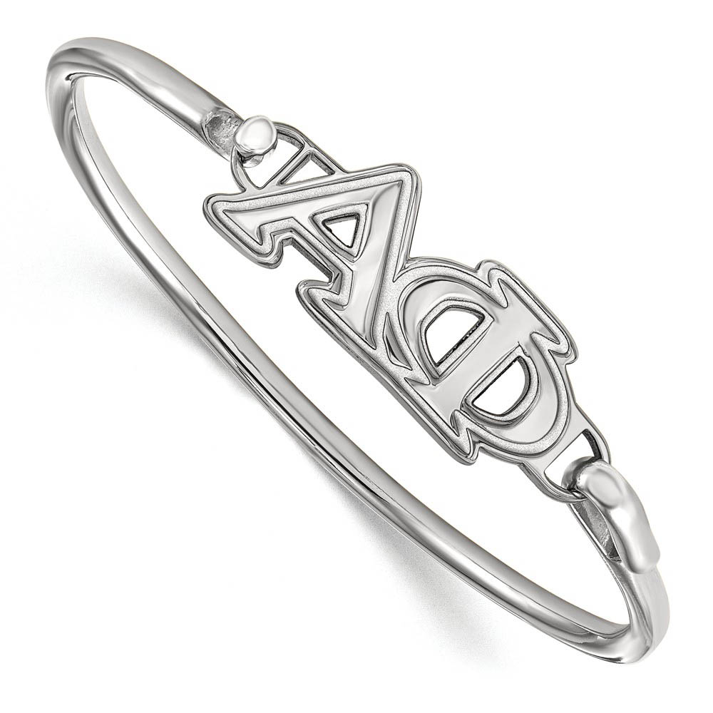 Sterling Silver Alpha Phi Small Clasp Bangle - in
