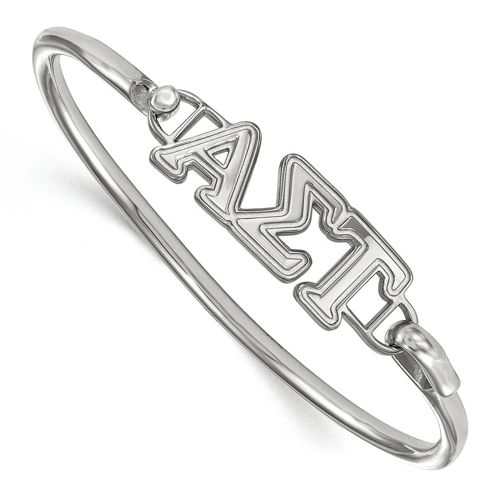 Sterling Silver Alpha Sigma Tau Small Clasp Bangle - in