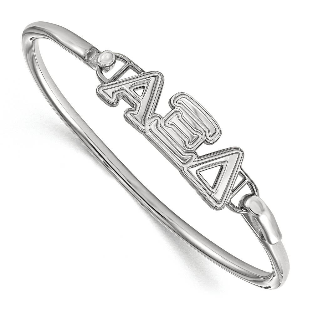 Sterling Silver Alpha Xi Delta Small Clasp Bangle - in