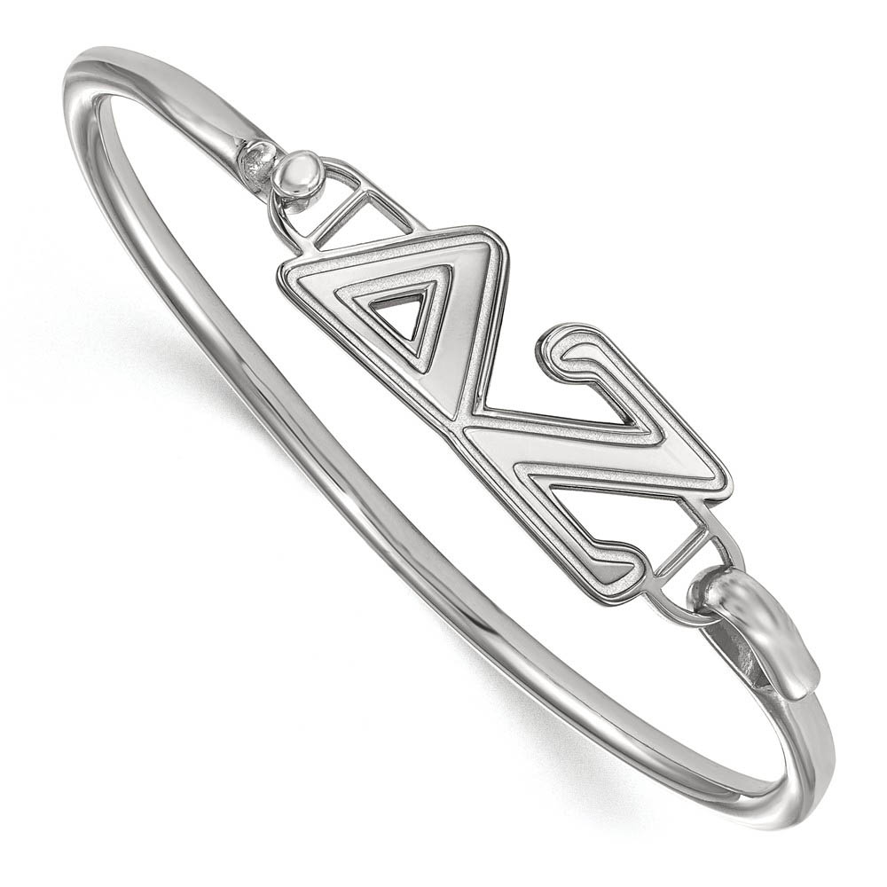 Sterling Silver Delta Zeta Small Clasp Bangle - in