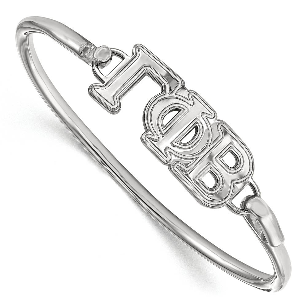 Sterling Silver Gamma Phi Beta Large Clasp Bangle - in