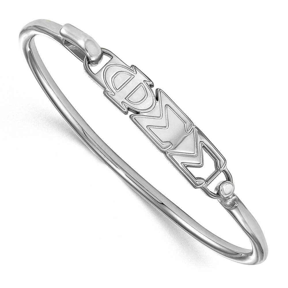 Sterling Silver Phi Sigma Sigma Small Clasp Bangle - in
