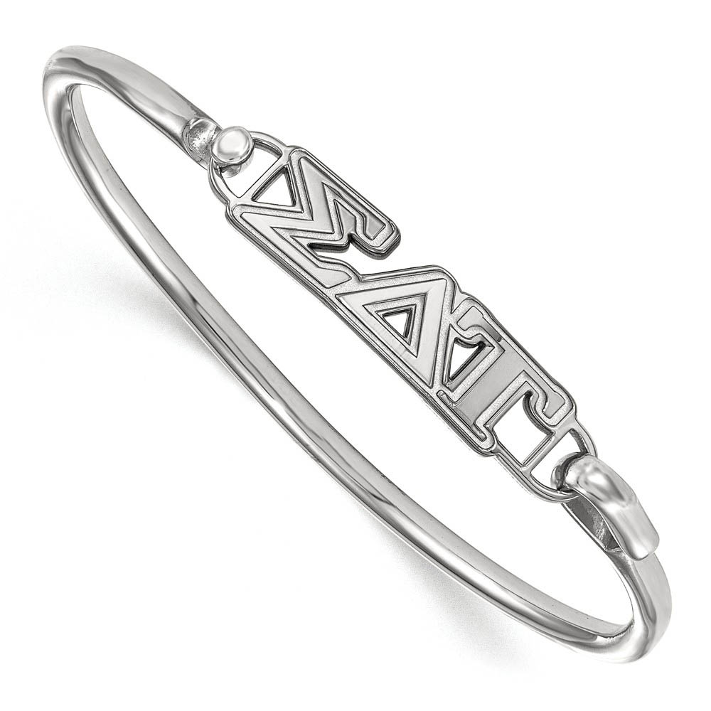 Sterling Silver Sigma Delta Tau Small Clasp Bangle - in