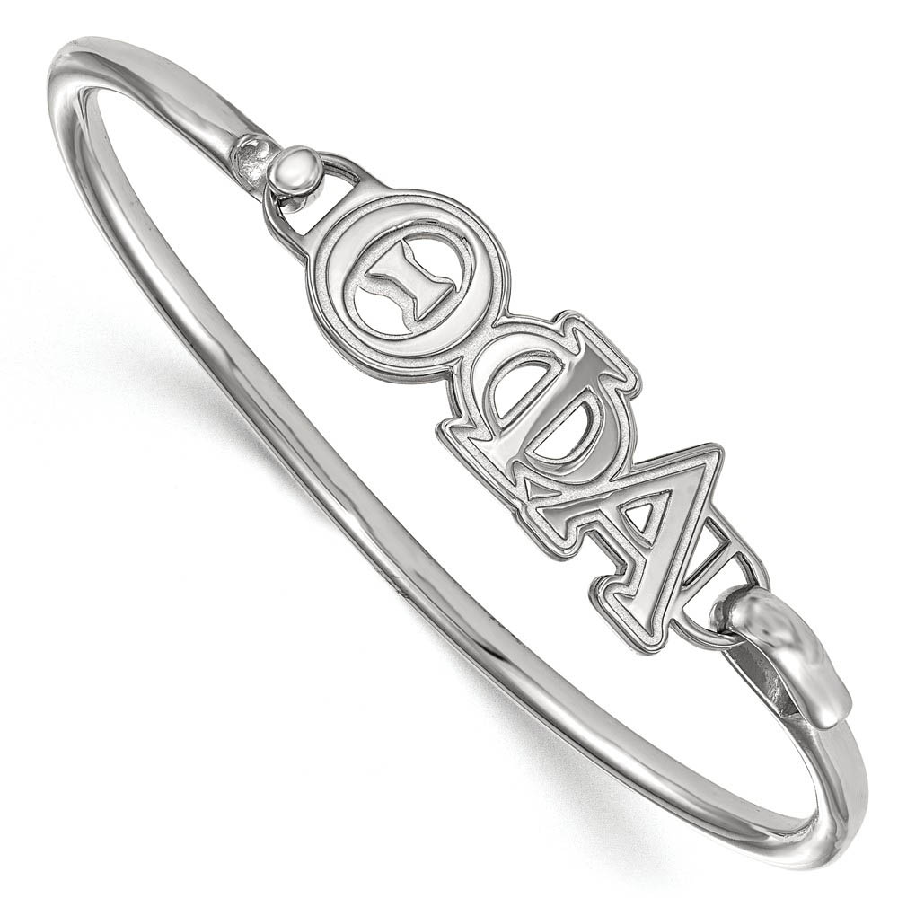 Sterling Silver Theta Phi Alpha Small Clasp Bangle - in