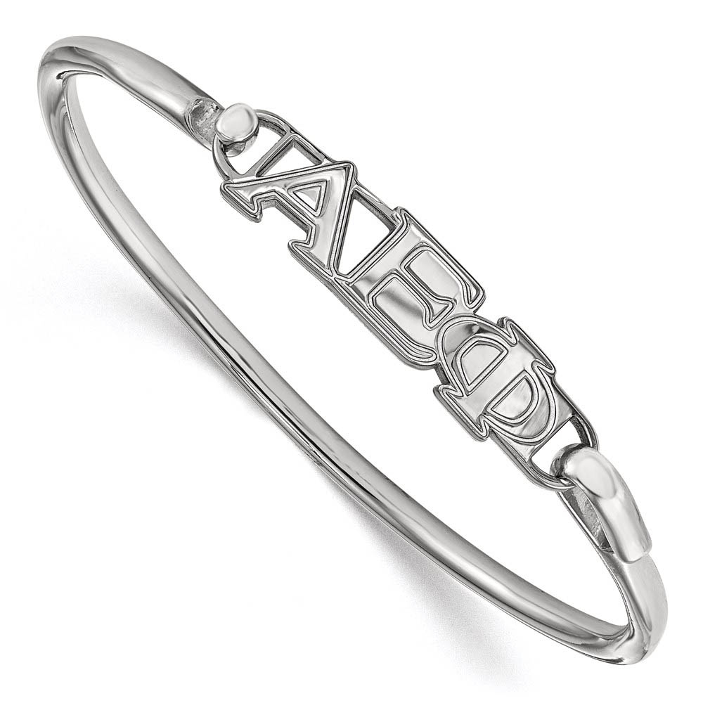 Sterling Silver Alpha Epsilon Phi Small Clasp Bangle - in