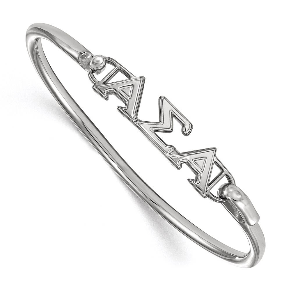 Sterling Silver Alpha Sigma Alpha Small Clasp Bangle - in