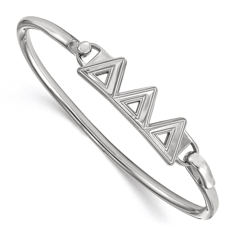 Sterling Silver Delta Delta Delta Small Clasp Bangle - in