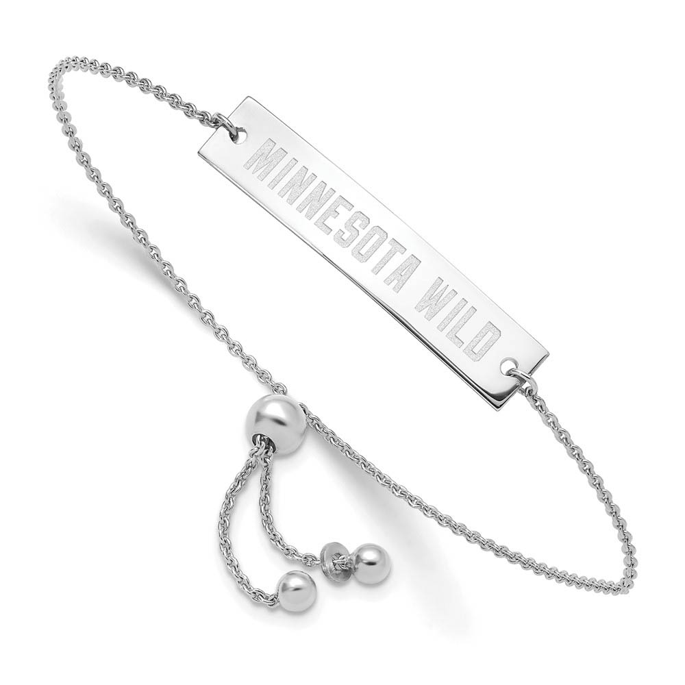 Sterling Silver NHL Minnesota Wild Bar Adj. Bracelet
