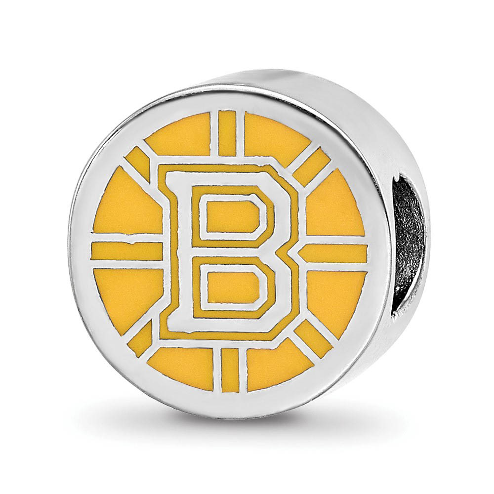Sterling Silver NHL Boston Bruins Enamel Bead Charm