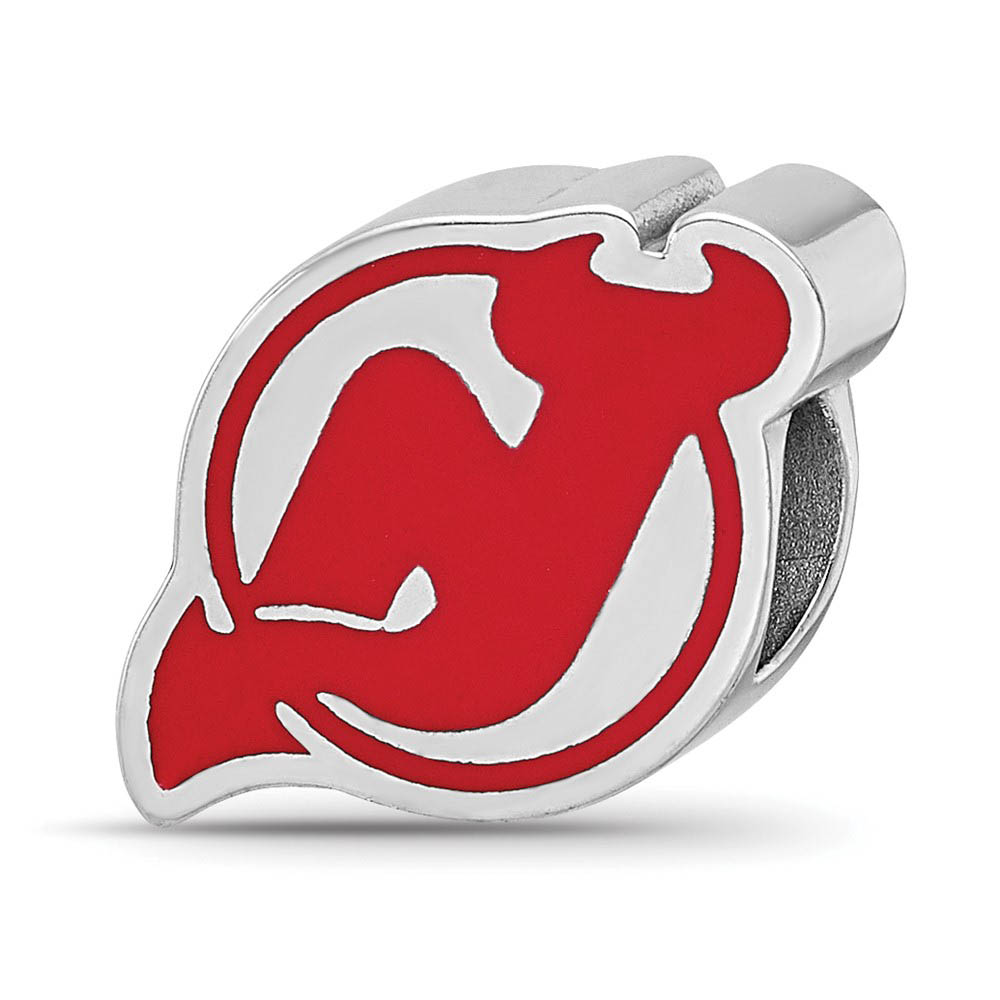 Sterling Silver NHL New Jersey Devils Enamel Bead Charm
