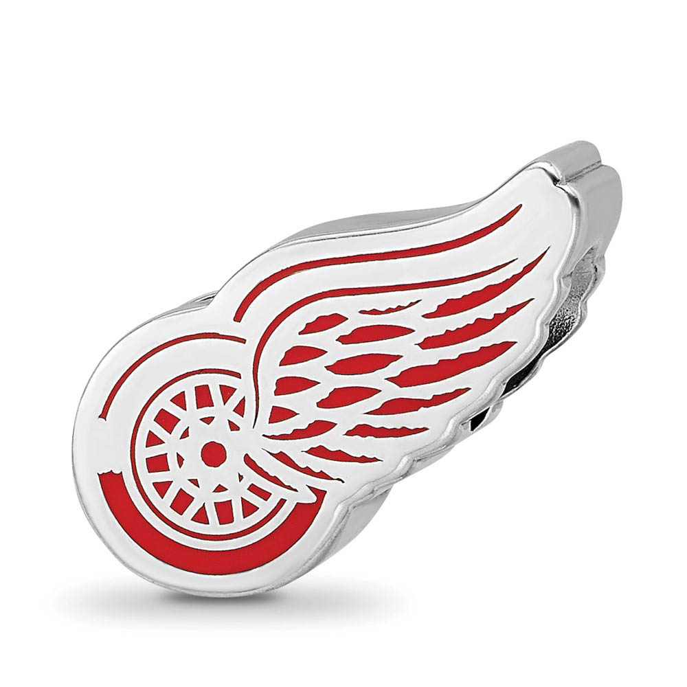 Sterling Silver NHL Detroit Red Wings Enamel Bead Charm