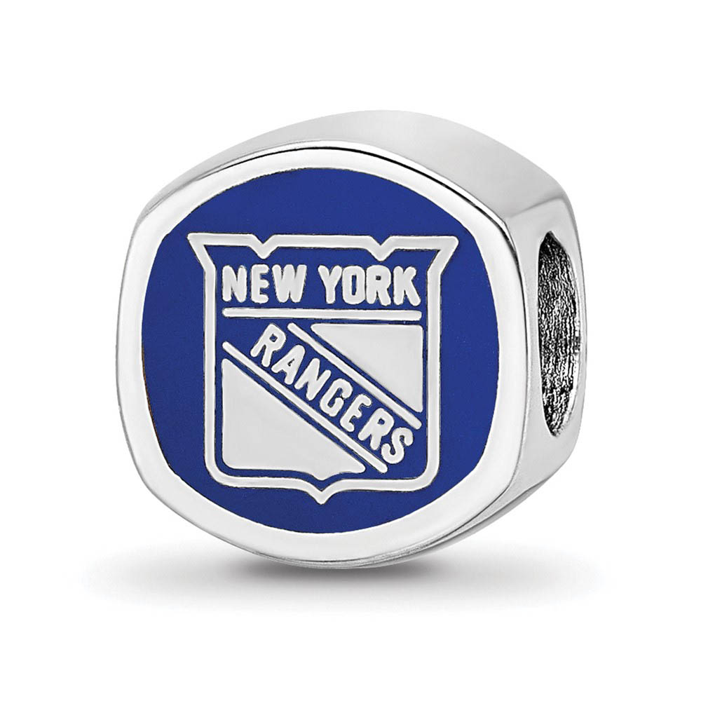 Sterling Silver NHL New York Rangers Cushion Enamel Bead