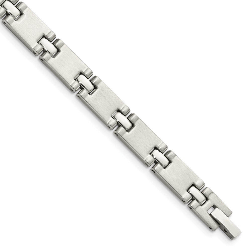 Men&#039;s 7mm Stainless Steel Multi Finish Link Bracelet, 8.5 Inch