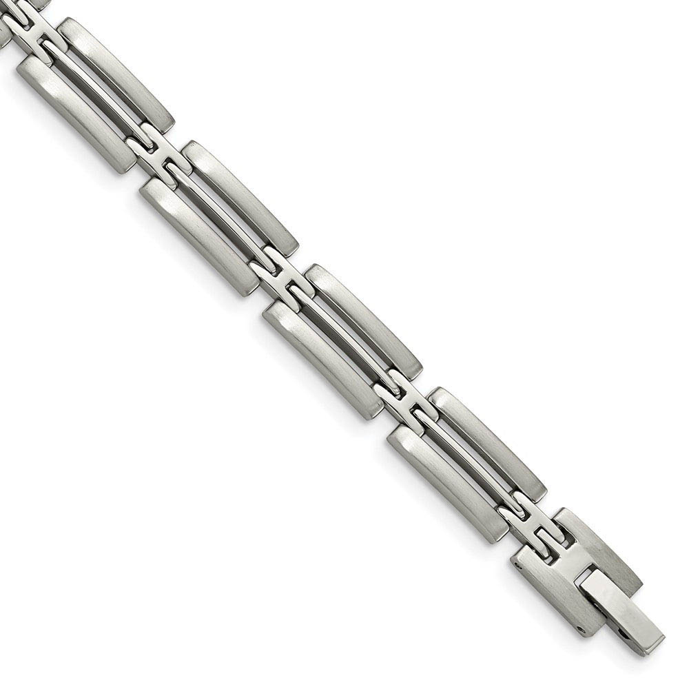 Men&#039;s Stainless Steel Multi Finish Detailed Link Bracelet, 8.75 Inch