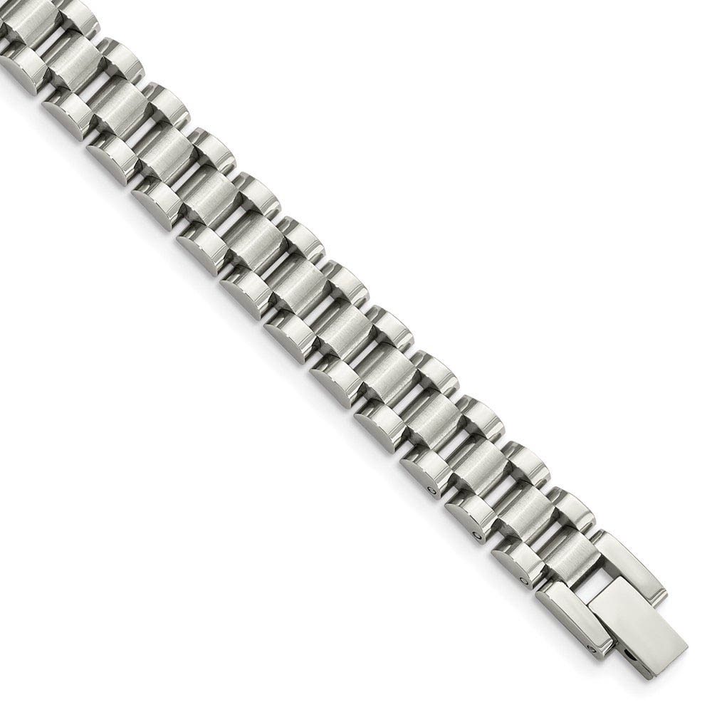 Men&#039;s 10mm Stainless Steel Link Bracelet, 8.5 Inch