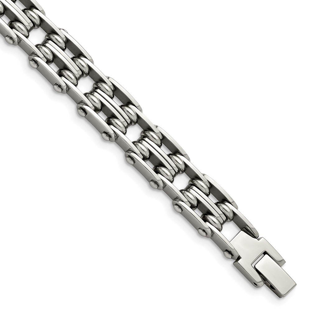 Men&#039;s Stainless Steel 9mm Polished Bracelet, 8.5 Inch