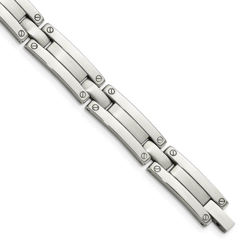 Men&#039;s 8.5mm Stainless Steel Multi Finish Bracelet, 8.5 Inch